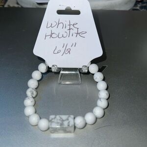 Hand Crafted White Howlite Stretch Bracelet